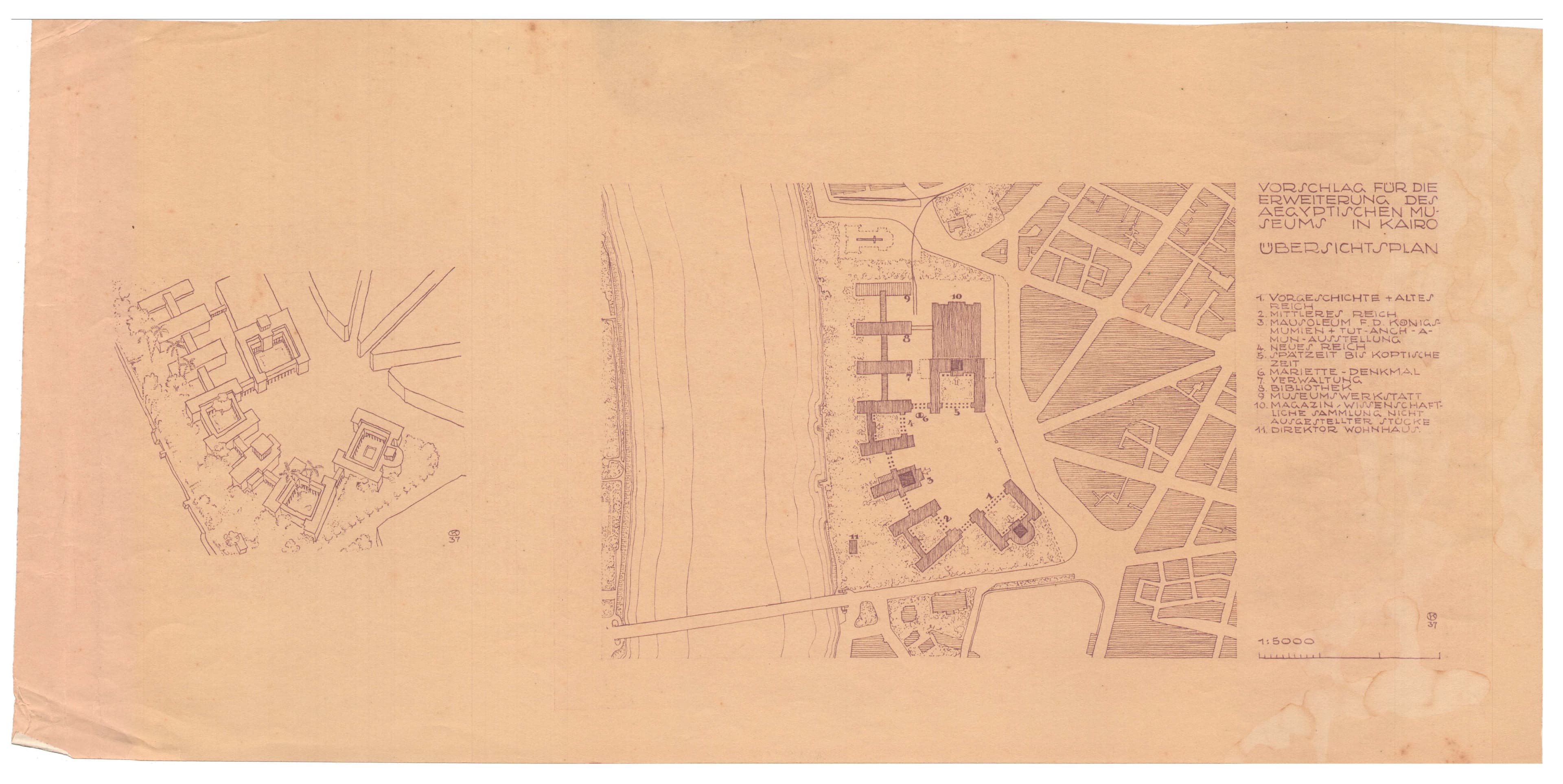 Otto Koenigsberger. proposal for an extension to the Egyptian Museum, Cairo, 1937. Credit: AA Archives: 2012:P148