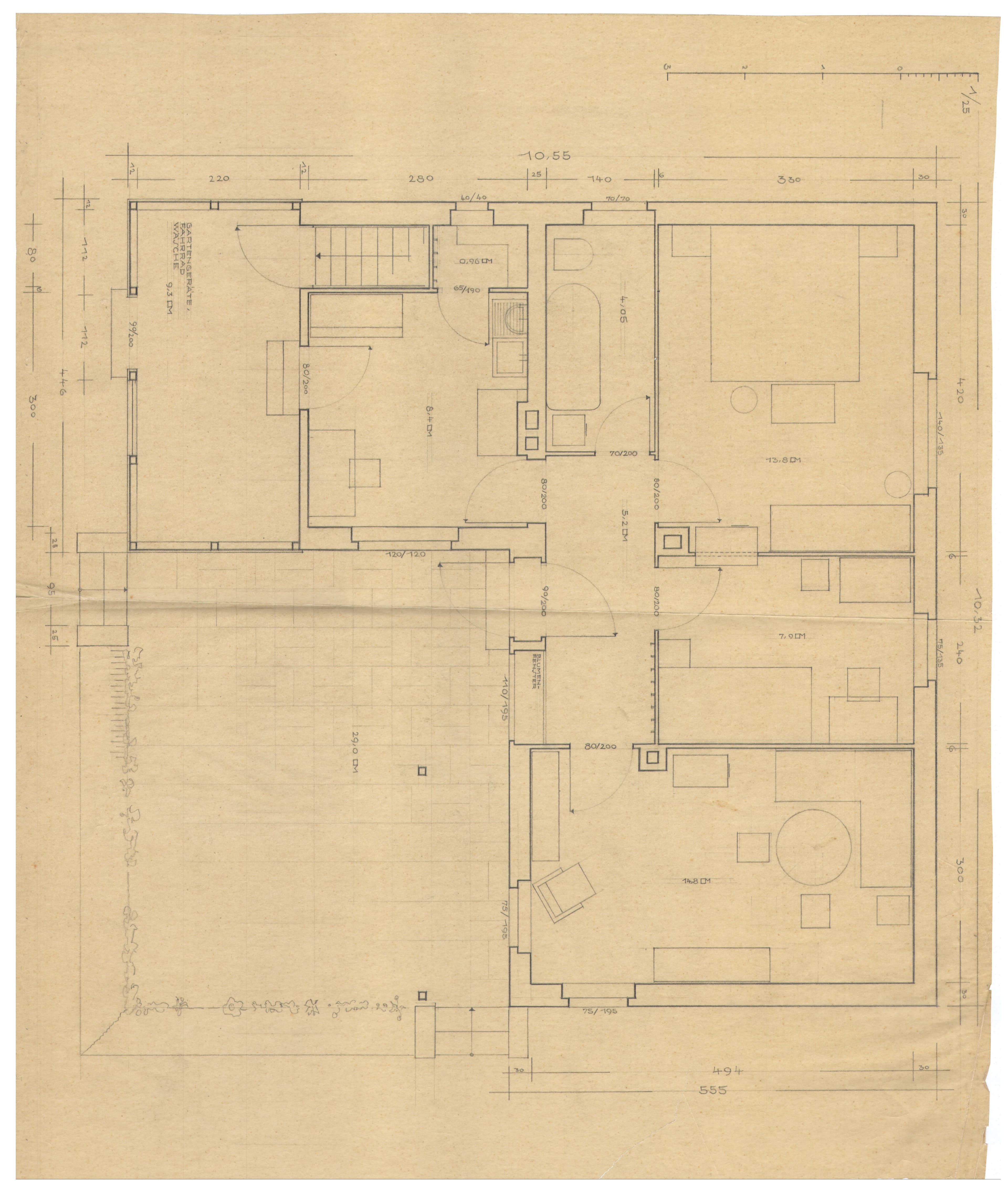 Otto Koenigsberger. Otto Koenigsberger, design for an unidentified house, c1930. Credit: AA Archives: 2012:P148