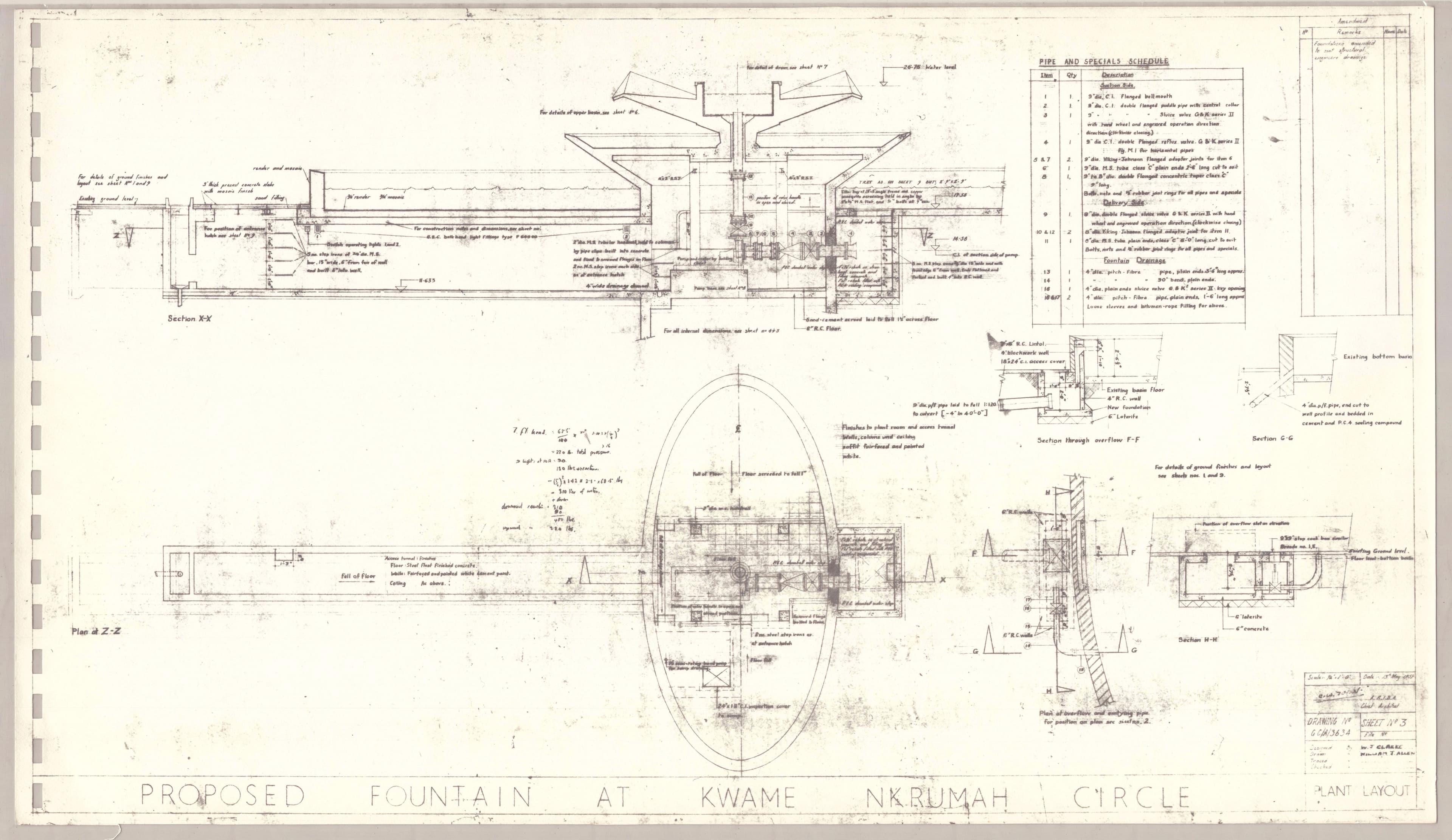 Blueprint shows detailed diagrams and schematics for an aircraft engine.