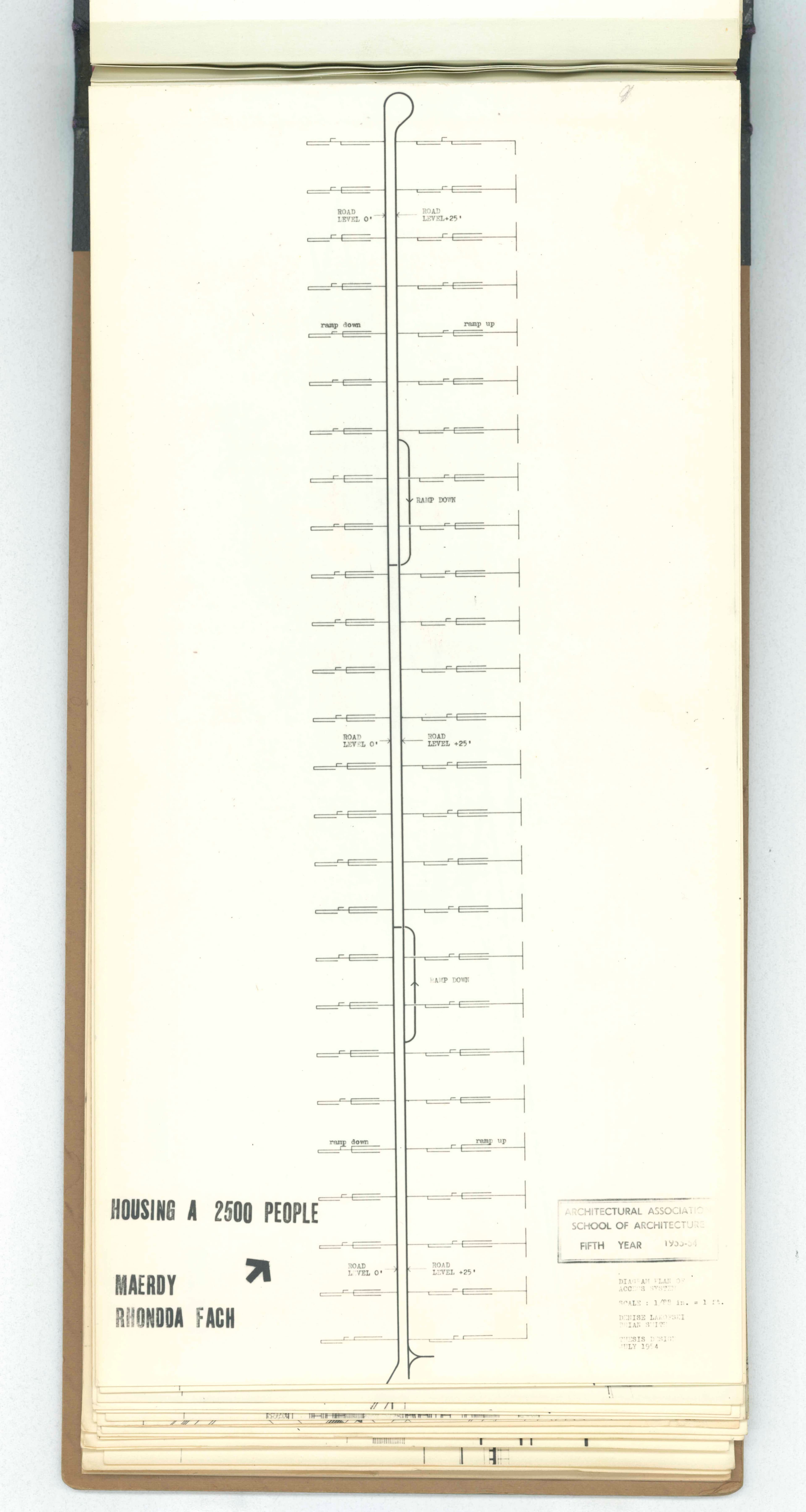 Denise Lakofski and Brian Smith, 'Maerdy Redevelopment, Rhondda Fach'. AA Fifth Year Thesis. The Architectural Archives, University of Pennsylvania. By the gift of Robert Venturi and Denise Scott Brown.