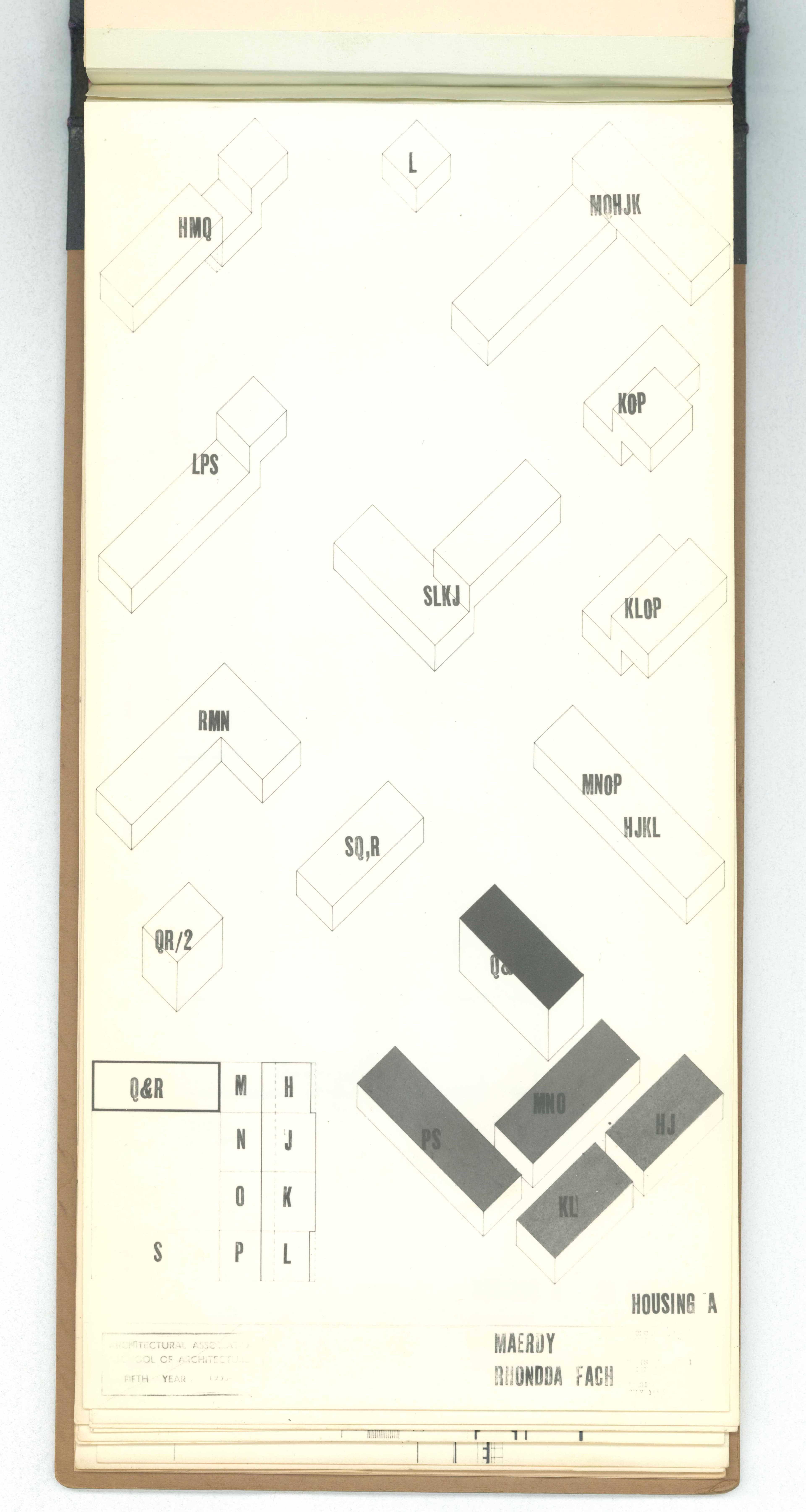 Denise Lakofski and Brian Smith, 'Maerdy Redevelopment, Rhondda Fach'. AA Fifth Year Thesis. The Architectural Archives, University of Pennsylvania. By the gift of Robert Venturi and Denise Scott Brown.