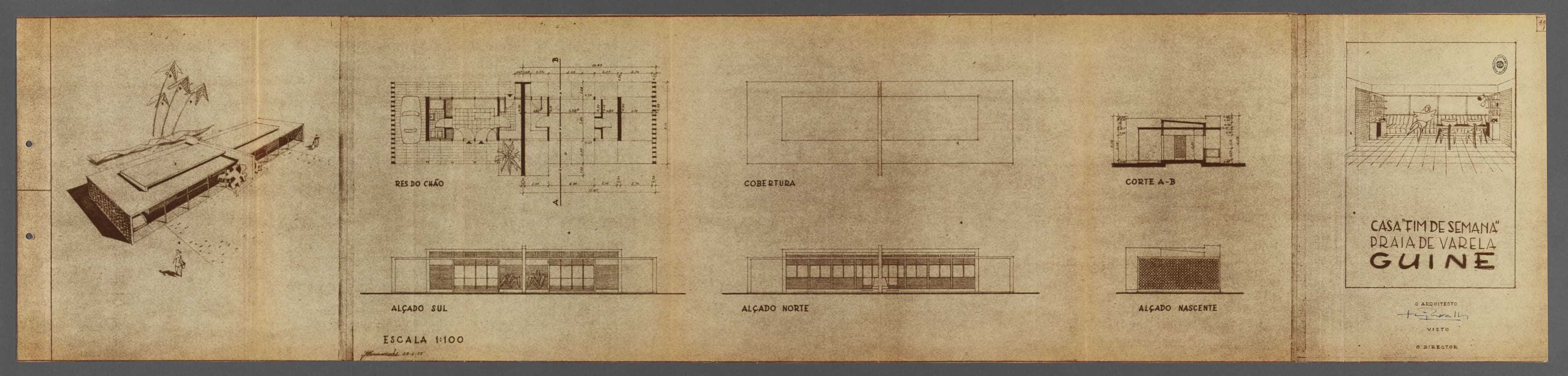 Houses, Praia da Varela, Guinea-Bissau. Credit Portugal, Arquivo Histórico Ultramarino – PT, AHU (1955-56)