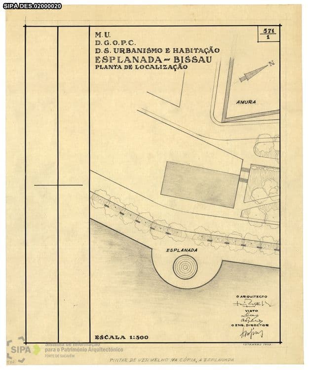 Terrace Bar, Bissau, Guinea-Bissau. Site Plan, 1958. Credit Portugal, Arquivo Histórico Ultramarino – PT, AHU
