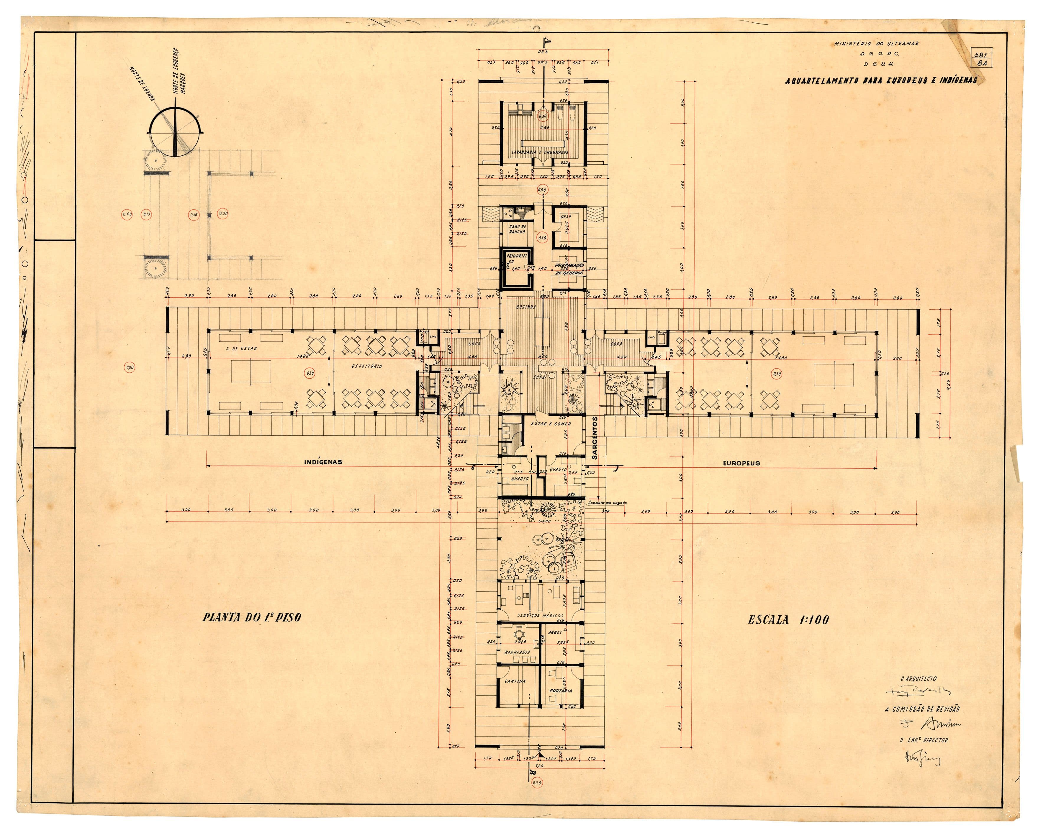 Maputo Naval Radio Station Receiving Centre, Mozambique, 1959. Plan. Credit Portugal, Arquivo Histórico Ultramarino – PT, AHU