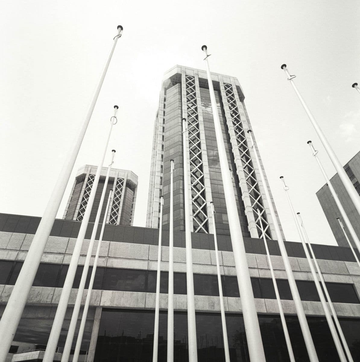 Ruskin Punch, for Anthony C. Lewis and Associates: Eric Williams Financial complex, Port of Spain, Trinidad (1978)