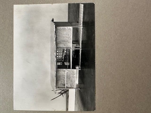 Anna Tomlinson, Model of AA Department of Tropical Architecture project, possibly 'House on the Gold Coast', 1954-1955. Courtesy of Tristram and Aldous Hodgkinson