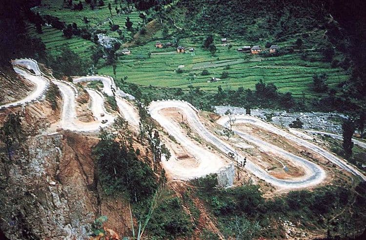 Tribhuvan highway, Nepal: By Unknown author - History of Nepal Transport Service, CC BY-SA 3.0, https://commons.wikimedia.org/w/index.php?curid=13164849
