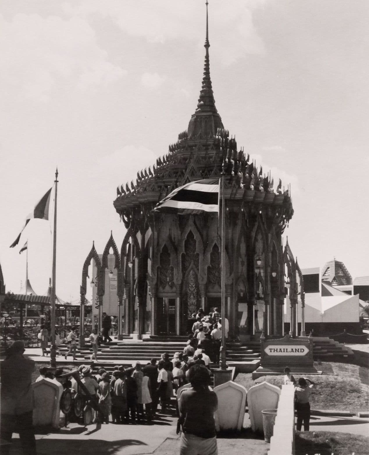 View of the Thailand Pavilion, Expo 67, Montreal, Canada. Photograper unknown. Courtesy of Canadian Centre for Architecture.