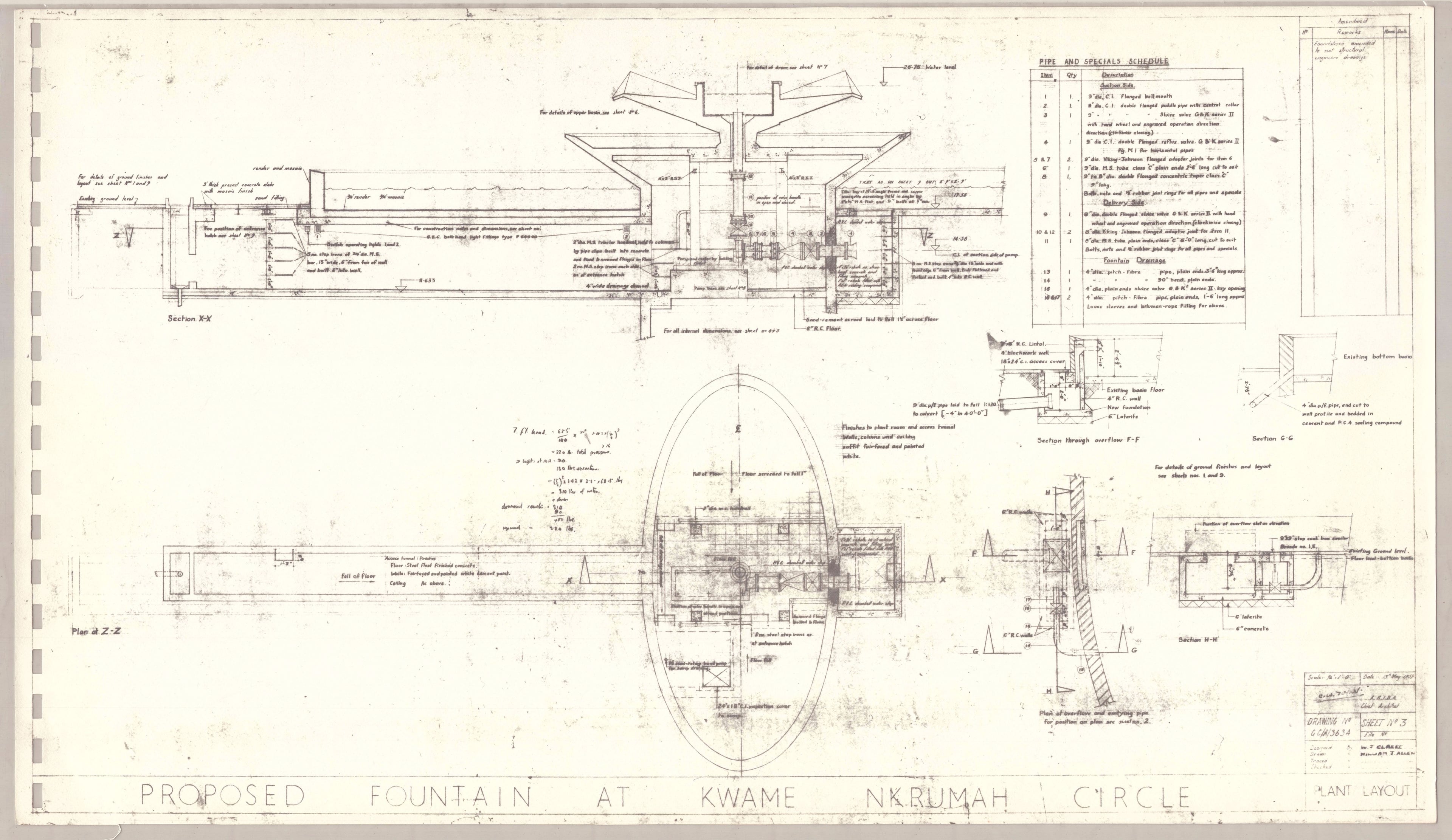 Blueprint shows detailed diagrams and schematics for an aircraft engine.