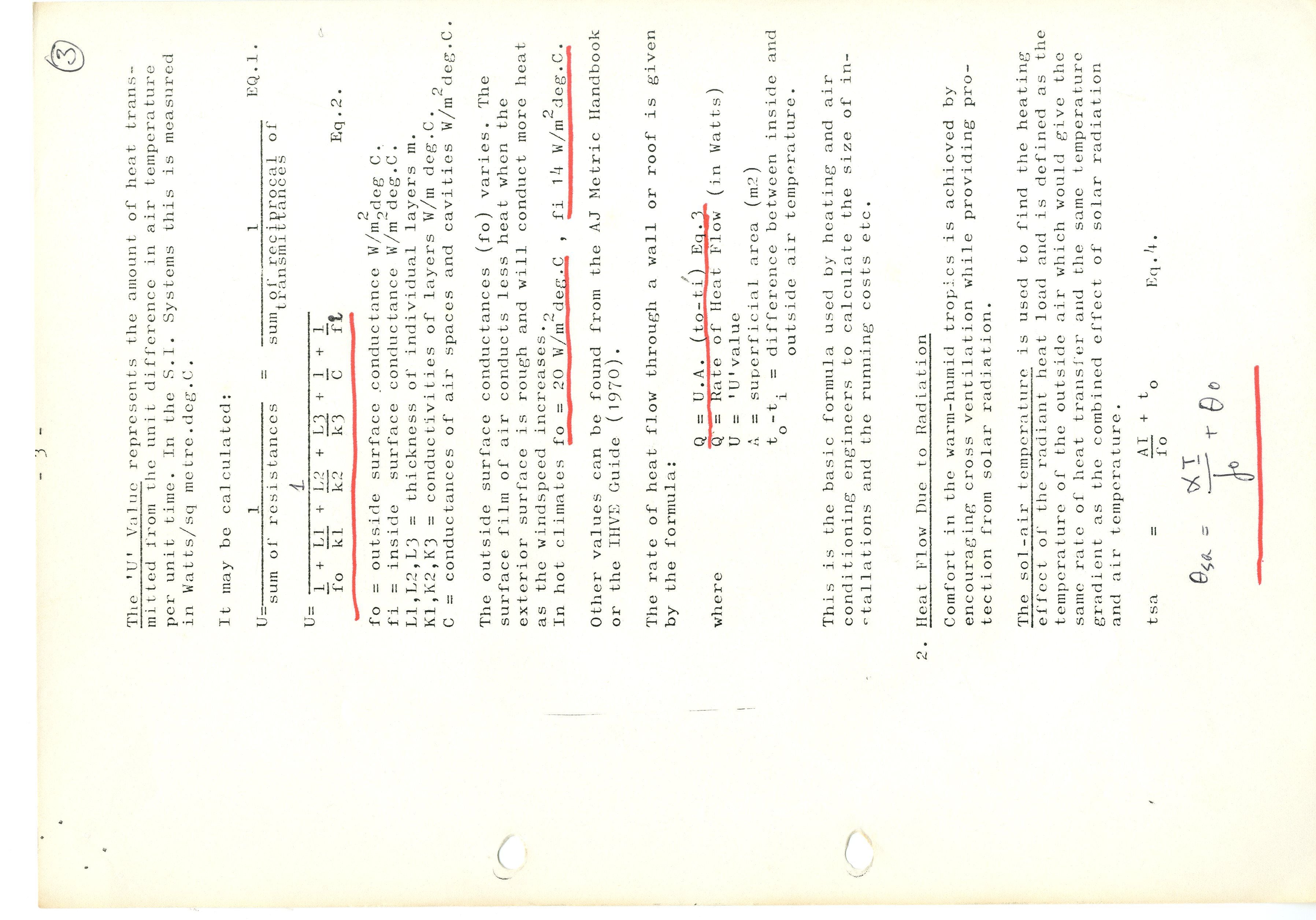 Undated paper produced by JM Evans for AA DTA