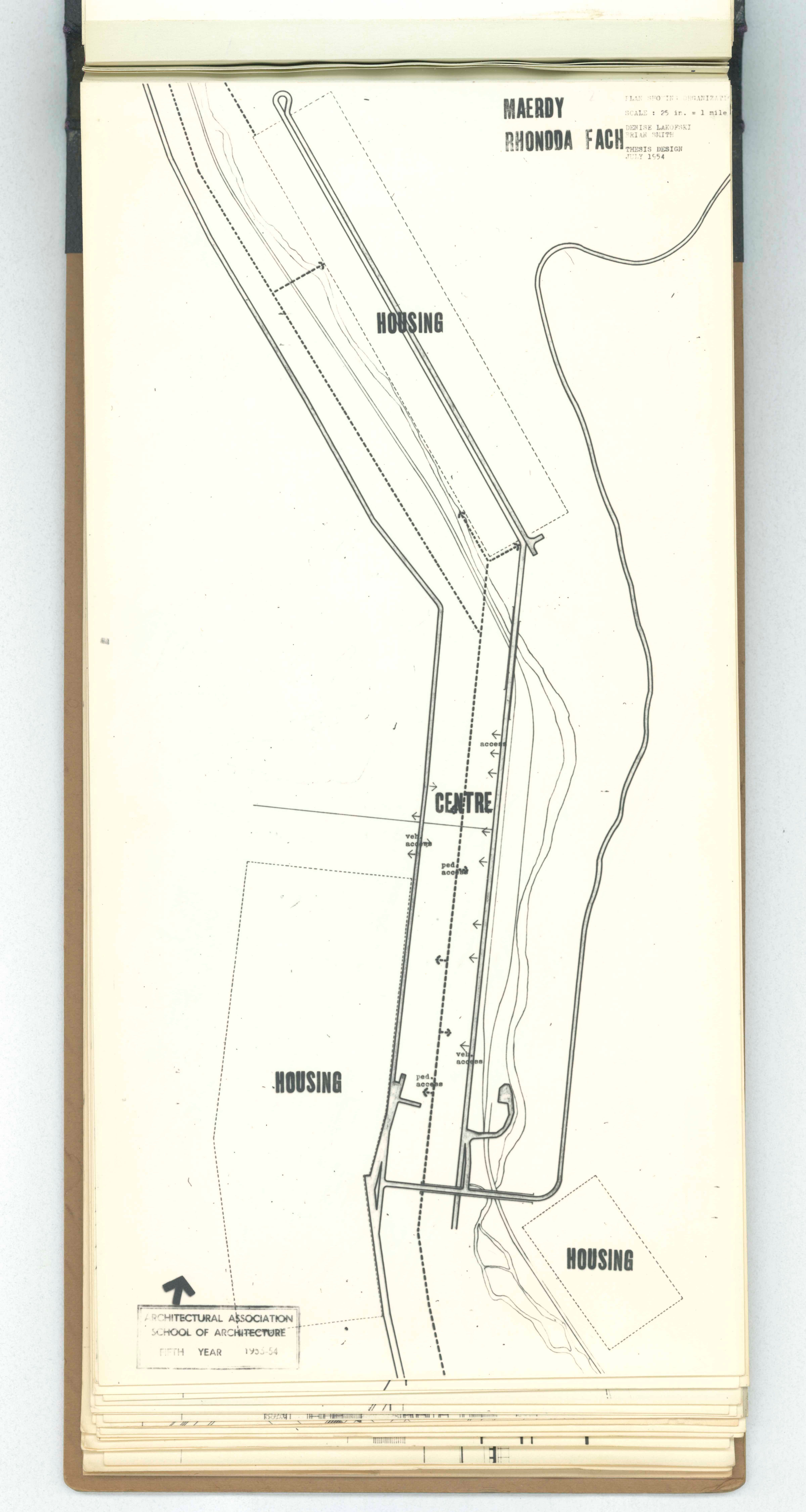 Denise Lakofski and Brian Smith, 'Maerdy Redevelopment, Rhondda Fach'. AA Fifth Year Thesis. The Architectural Archives, University of Pennsylvania. By the gift of Robert Venturi and Denise Scott Brown.