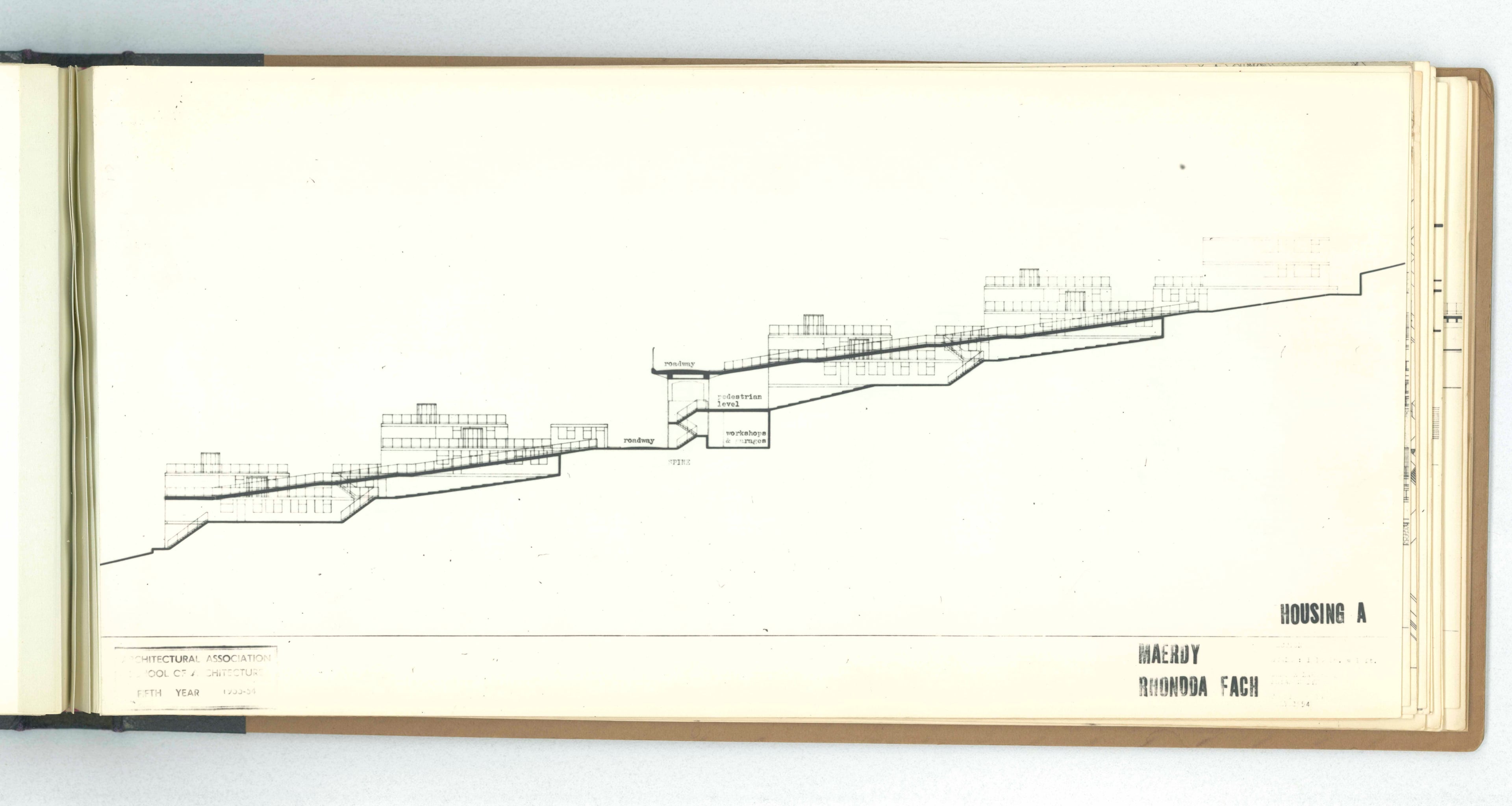 Denise Lakofski and Brian Smith, 'Maerdy Redevelopment, Rhondda Fach'. AA Fifth Year Thesis. The Architectural Archives, University of Pennsylvania. By the gift of Robert Venturi and Denise Scott Brown.