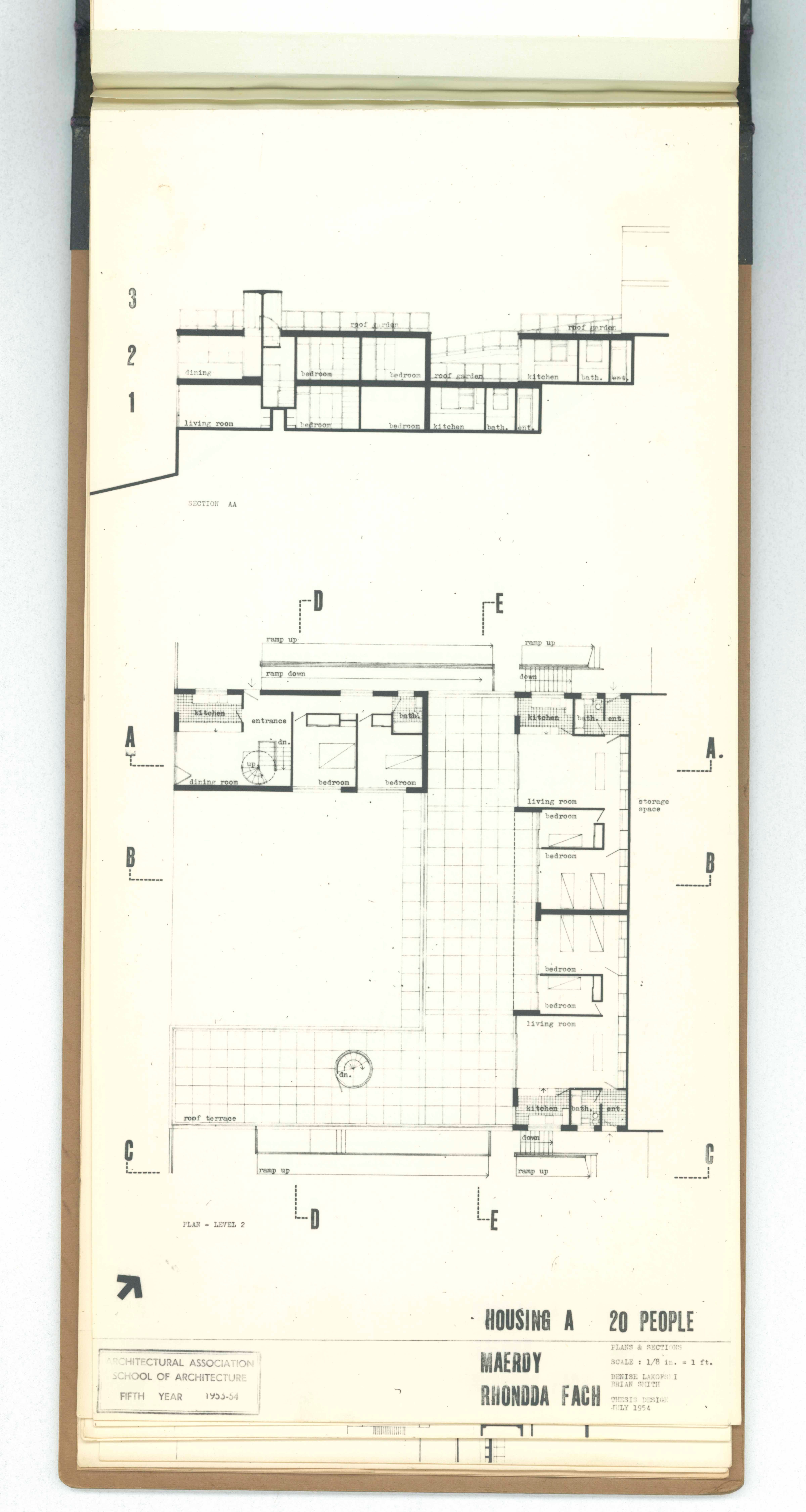 Denise Lakofski and Brian Smith, 'Maerdy Redevelopment, Rhondda Fach'. AA Fifth Year Thesis. The Architectural Archives, University of Pennsylvania. By the gift of Robert Venturi and Denise Scott Brown.