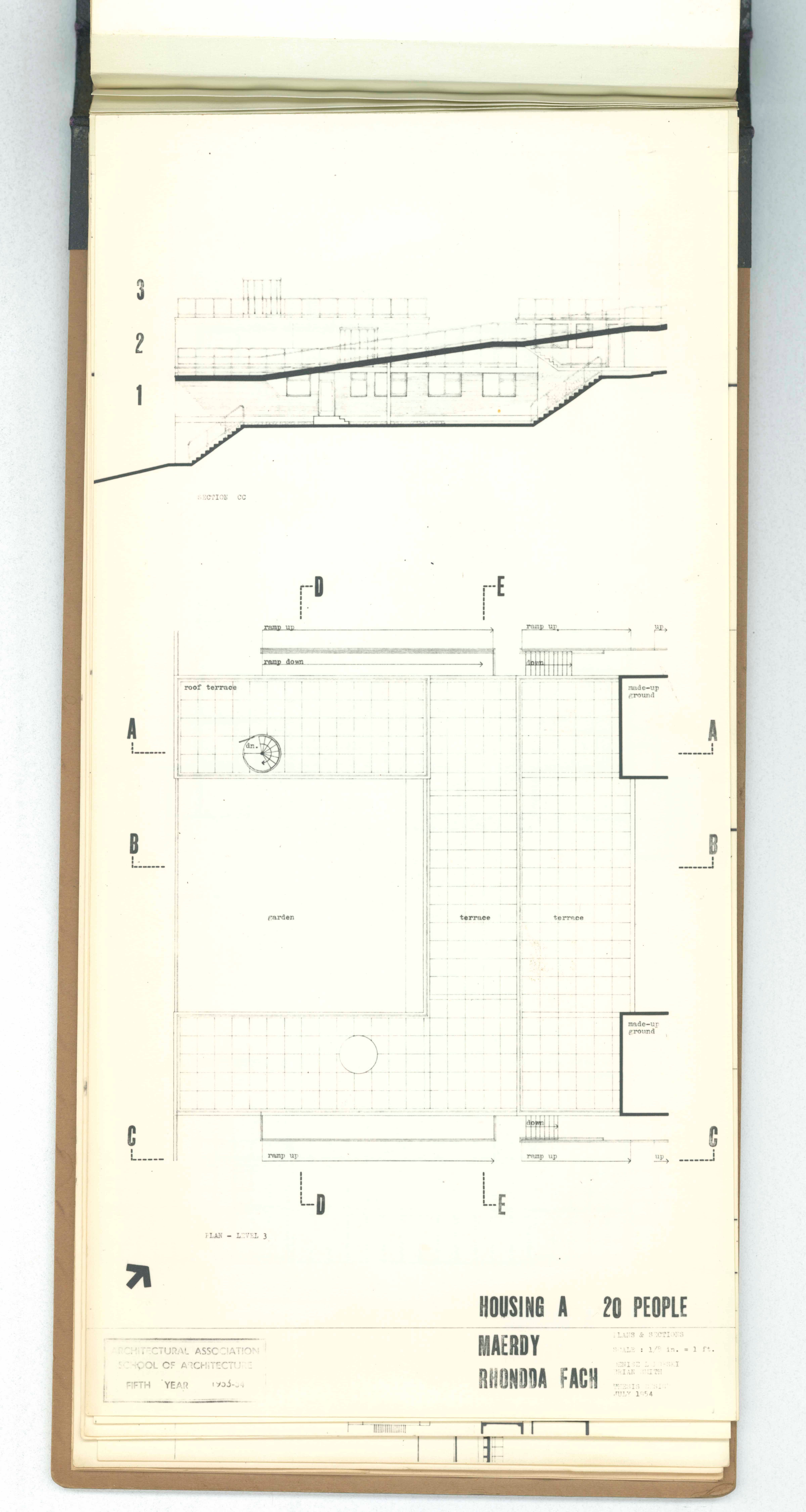 Denise Lakofski and Brian Smith, 'Maerdy Redevelopment, Rhondda Fach'. AA Fifth Year Thesis. The Architectural Archives, University of Pennsylvania. By the gift of Robert Venturi and Denise Scott Brown.