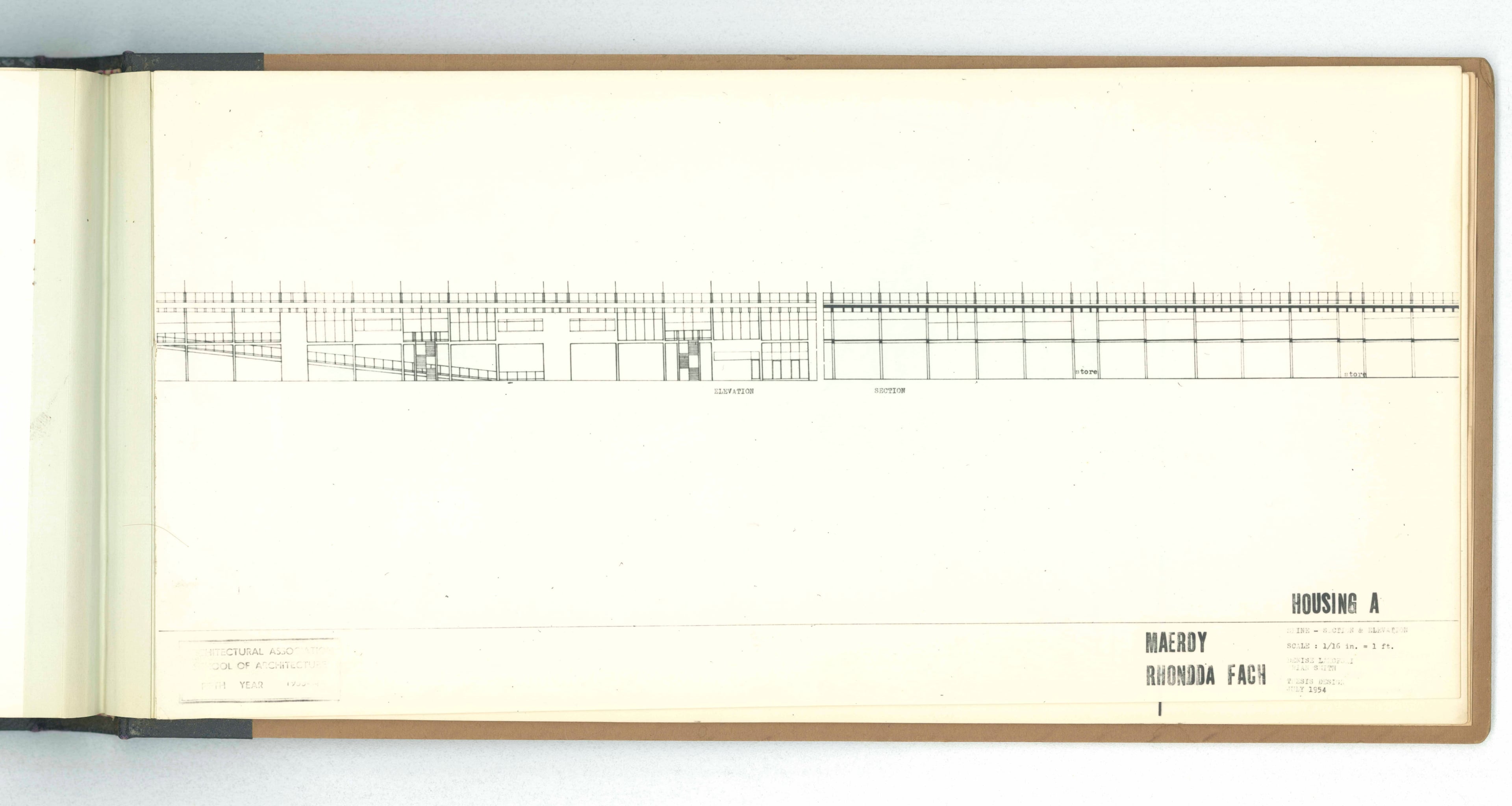 Denise Lakofski and Brian Smith, 'Maerdy Redevelopment, Rhondda Fach'. AA Fifth Year Thesis. The Architectural Archives, University of Pennsylvania. By the gift of Robert Venturi and Denise Scott Brown.