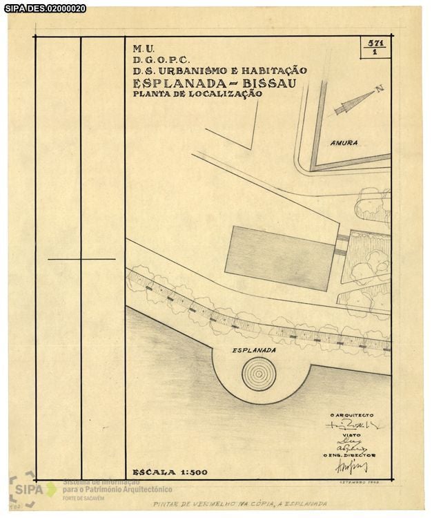 Terrace Bar, Bissau, Guinea-Bissau. Site Plan, 1958. Credit Portugal, Arquivo Histórico Ultramarino – PT, AHU