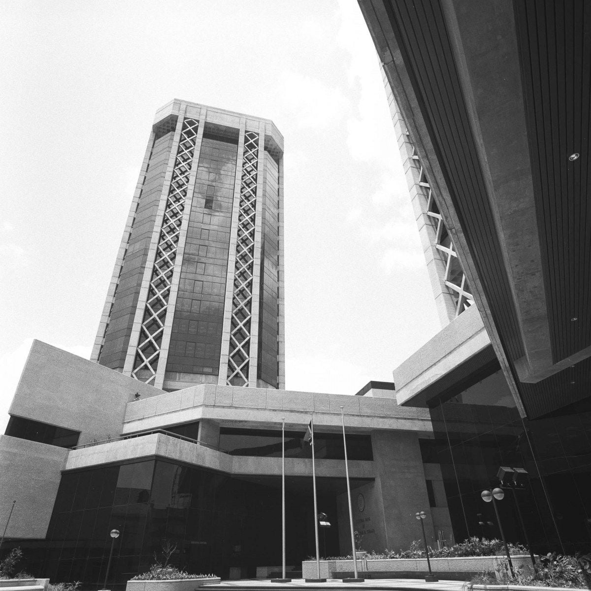 Ruskin Punch, for Anthony C. Lewis and Associates: Eric Williams Financial complex, Port of Spain, Trinidad (1978). Photograph courtesy of ACLA Architecture