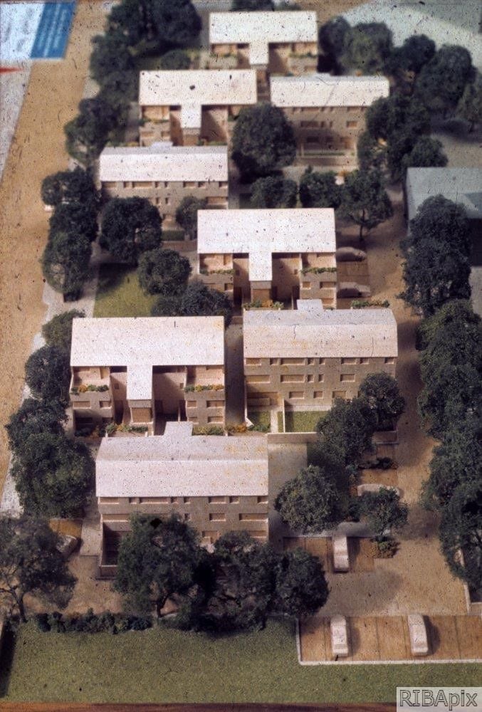 Model of a housing estate using the Primary Supports Structure Housing Action Kit (PSSHAK) method of construction, 1970