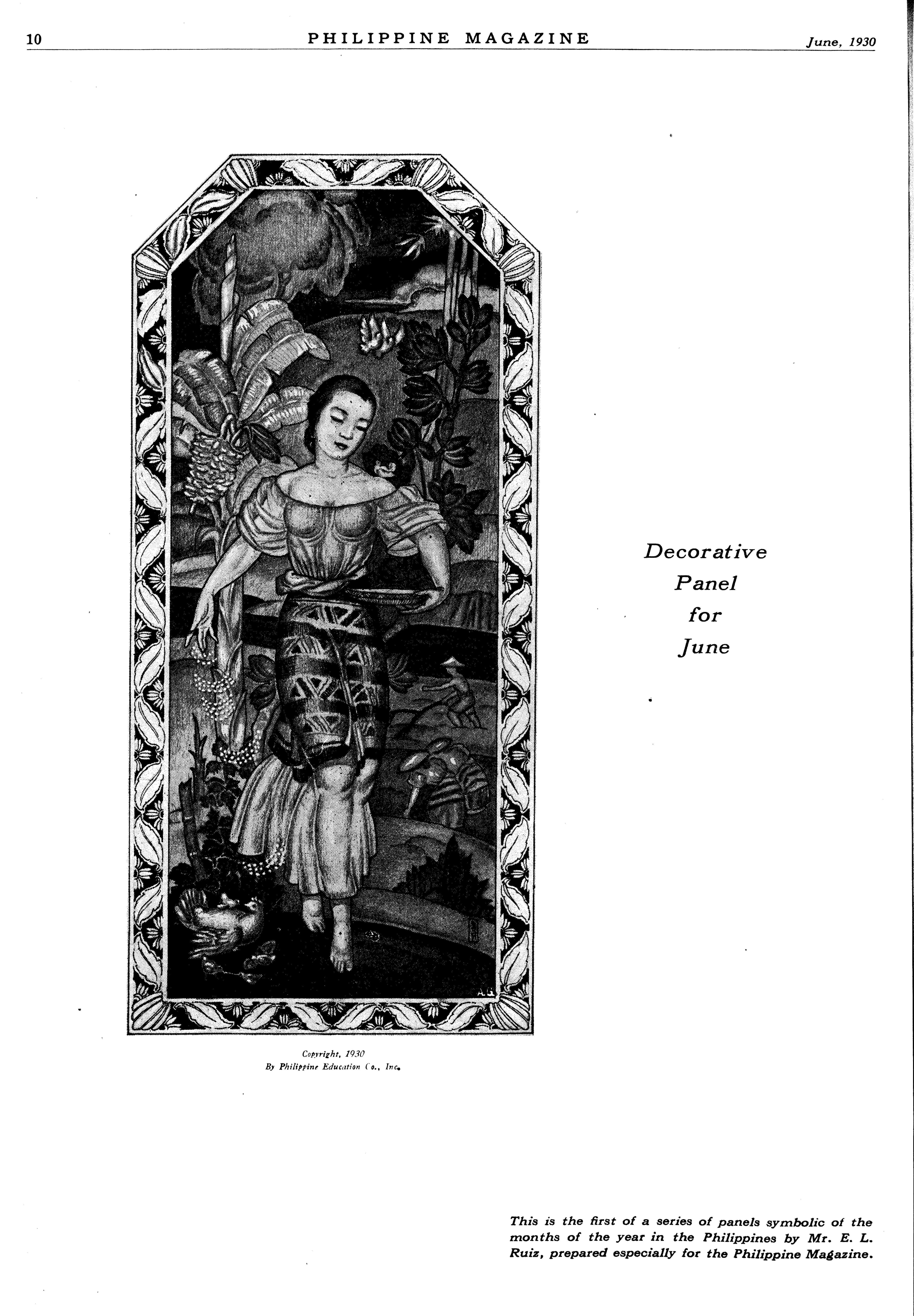 An ornate, framed artwork depicts a woman in a decorative dress surrounded by foliage.