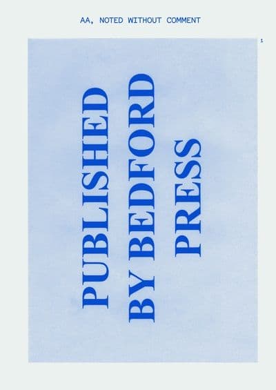 Cover artwork for AA, Noted Without Comment 1